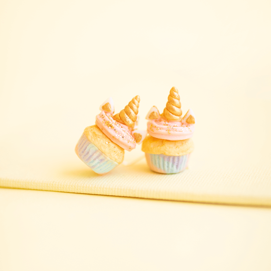 Aretes cupcake unicornio