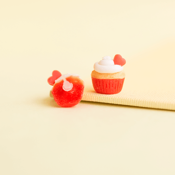 Aretes cupcake rojo