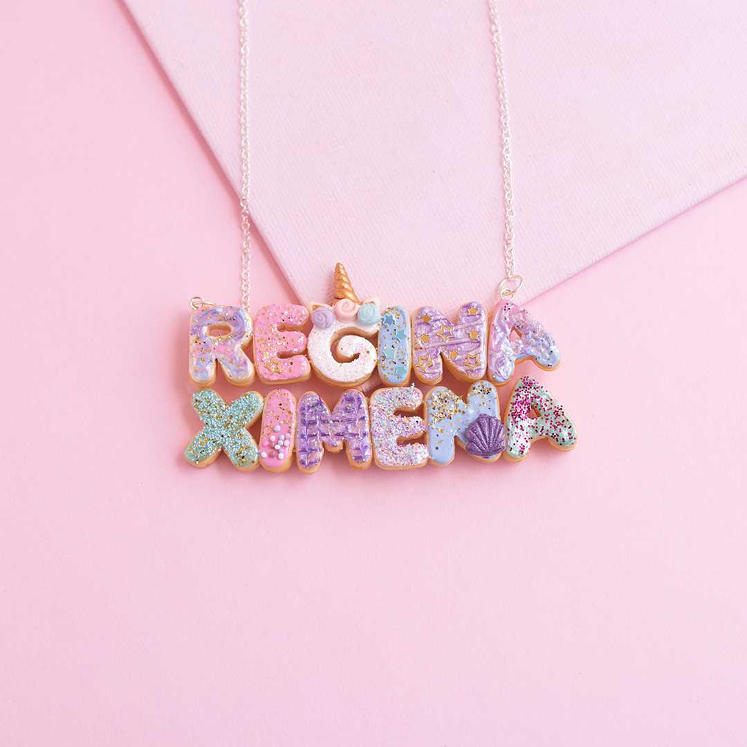 Collar dona 2 nombres Unicornio y Sirena